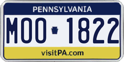 PA license plate MOO1822