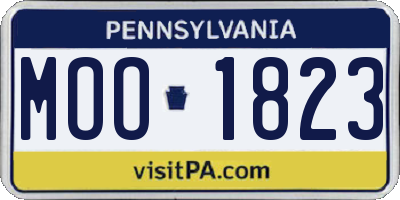 PA license plate MOO1823