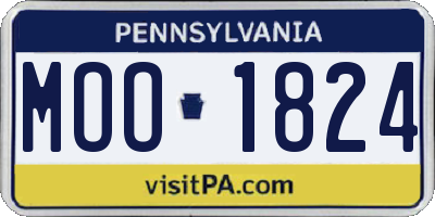 PA license plate MOO1824