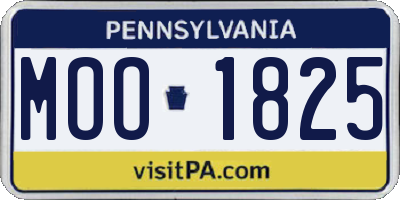 PA license plate MOO1825