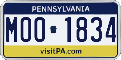 PA license plate MOO1834