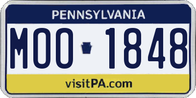 PA license plate MOO1848