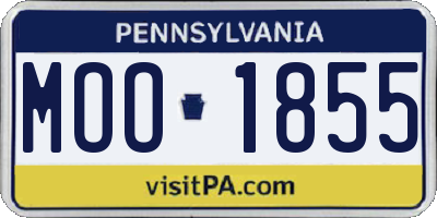 PA license plate MOO1855
