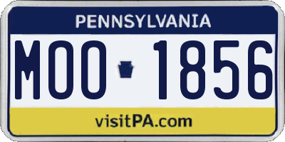 PA license plate MOO1856