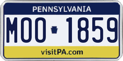 PA license plate MOO1859