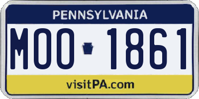 PA license plate MOO1861