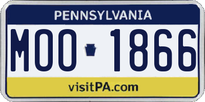 PA license plate MOO1866