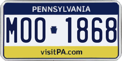 PA license plate MOO1868