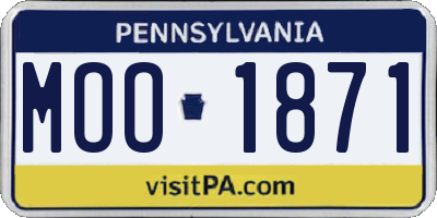 PA license plate MOO1871