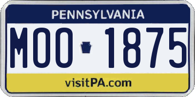PA license plate MOO1875