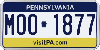PA license plate MOO1877