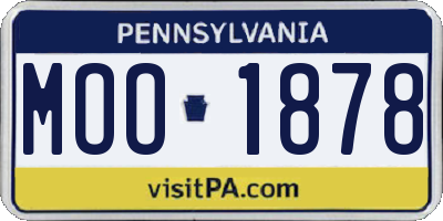 PA license plate MOO1878