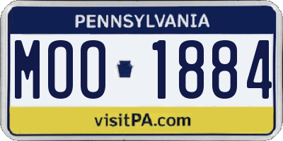 PA license plate MOO1884