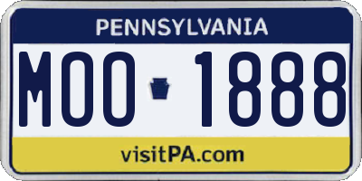 PA license plate MOO1888