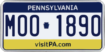 PA license plate MOO1890