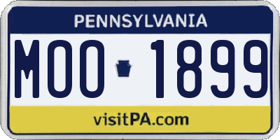 PA license plate MOO1899