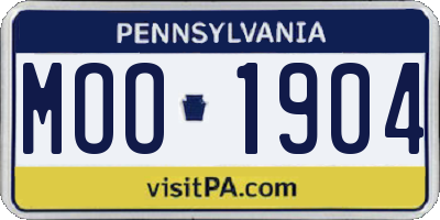 PA license plate MOO1904