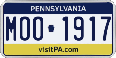 PA license plate MOO1917