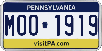 PA license plate MOO1919