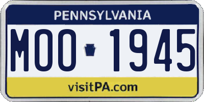 PA license plate MOO1945