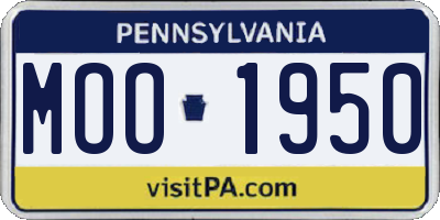 PA license plate MOO1950