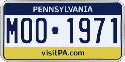 PA license plate MOO1971