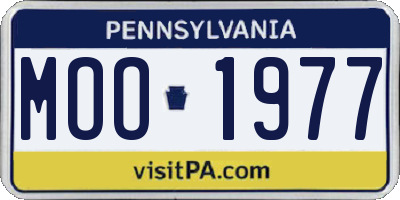 PA license plate MOO1977