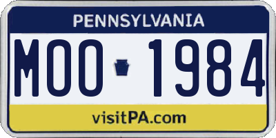 PA license plate MOO1984