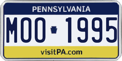 PA license plate MOO1995