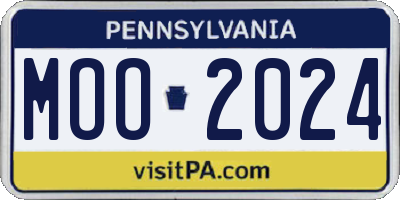 PA license plate MOO2024
