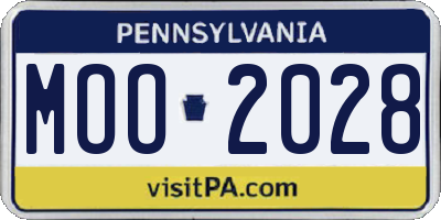 PA license plate MOO2028