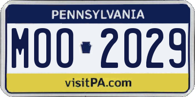 PA license plate MOO2029