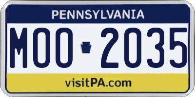 PA license plate MOO2035