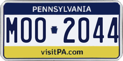 PA license plate MOO2044