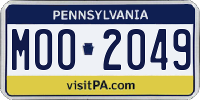 PA license plate MOO2049