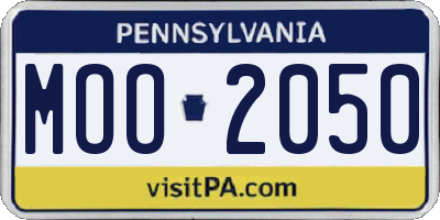 PA license plate MOO2050