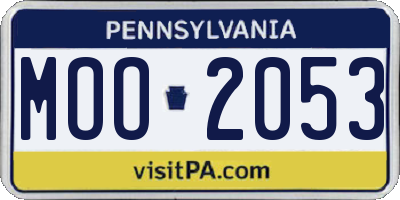 PA license plate MOO2053