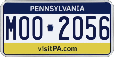 PA license plate MOO2056