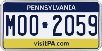PA license plate MOO2059