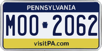 PA license plate MOO2062