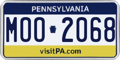PA license plate MOO2068