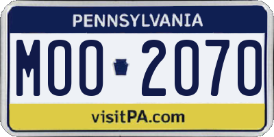 PA license plate MOO2070