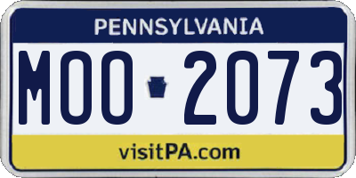PA license plate MOO2073