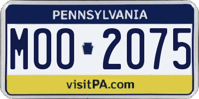PA license plate MOO2075