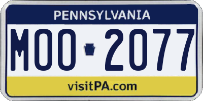 PA license plate MOO2077