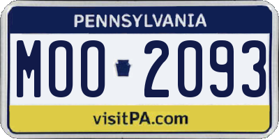 PA license plate MOO2093