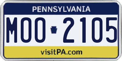 PA license plate MOO2105