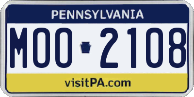 PA license plate MOO2108