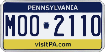 PA license plate MOO2110