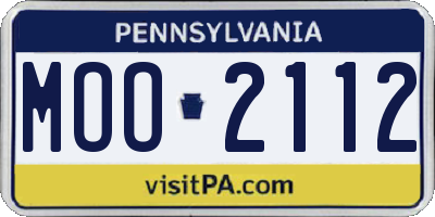 PA license plate MOO2112